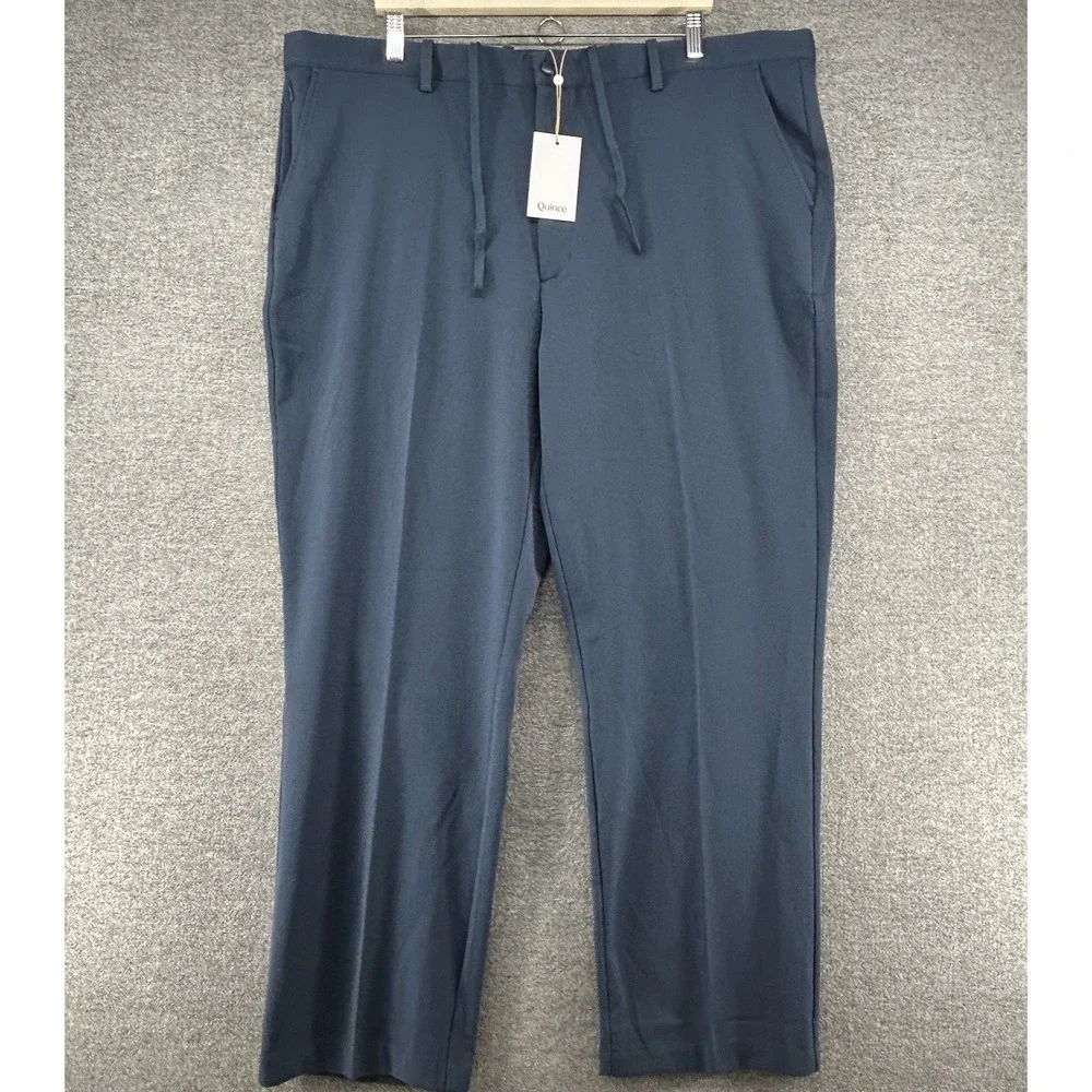 Quince Pants Men Size 42x30 Blue Drawstring Stretch Casual Preppy NEW